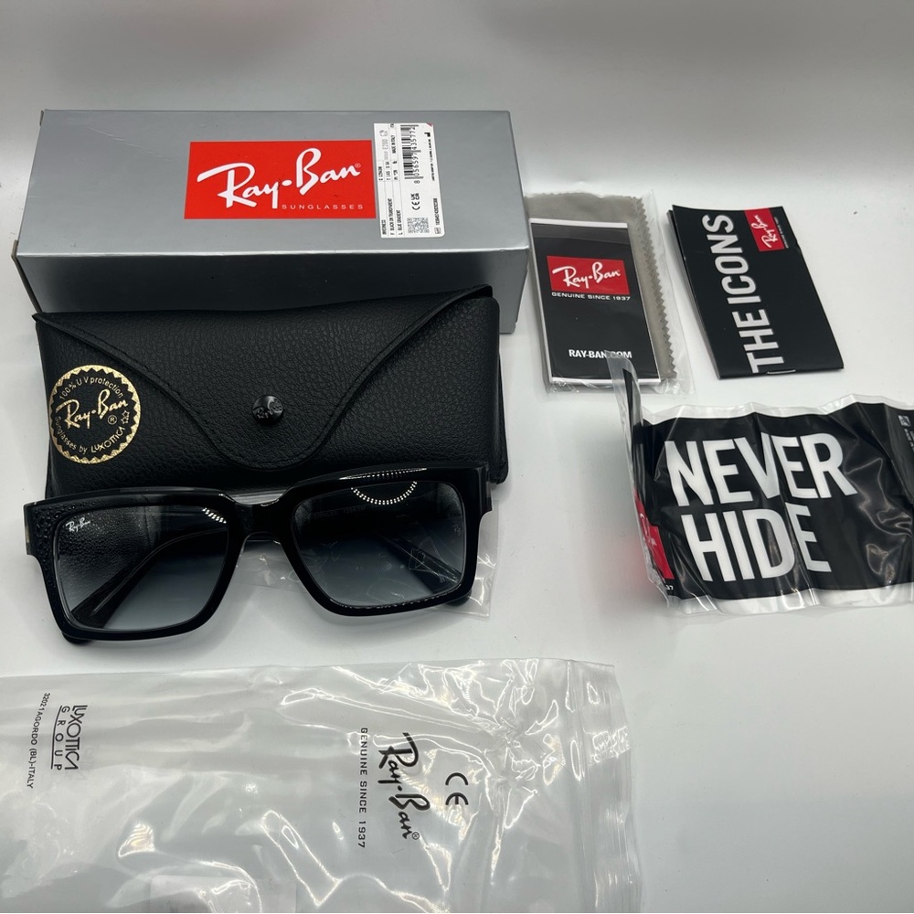 Ray-Ban Black Inverness Sunglasses with All Accessories